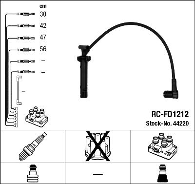Sada kabelů pro zapalování NGK RC-FD1212
