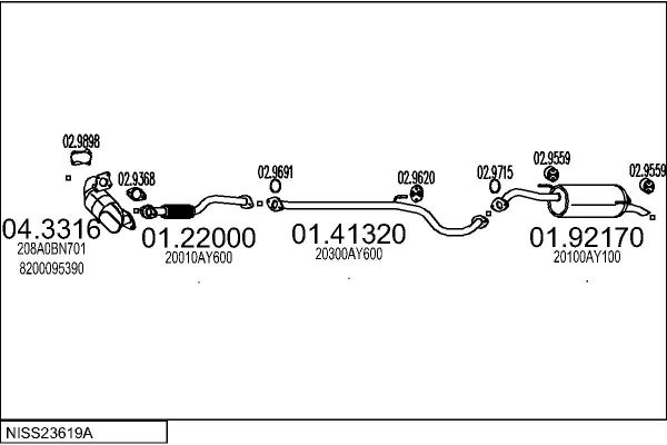 Układ wydechowy MTS NISS23619A017181