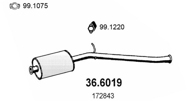 Tłumik środkowy ASSO 36.6019