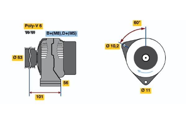 Alternator BOSCH 0 986 045 191