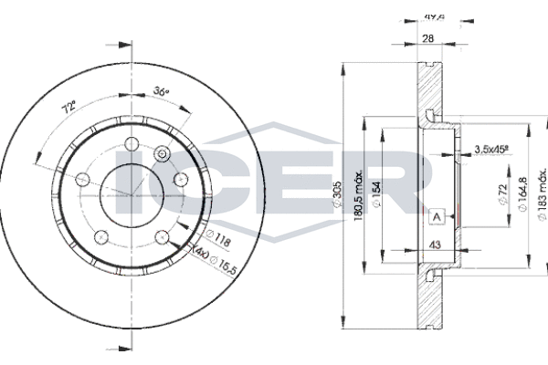 Tarcza hamulcowa ICER 78BD6845-2
