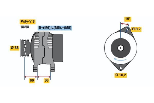 Alternator BOSCH 0 986 040 111