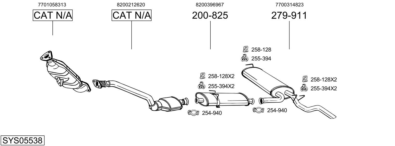 Układ wydechowy BOSAL SYS05538