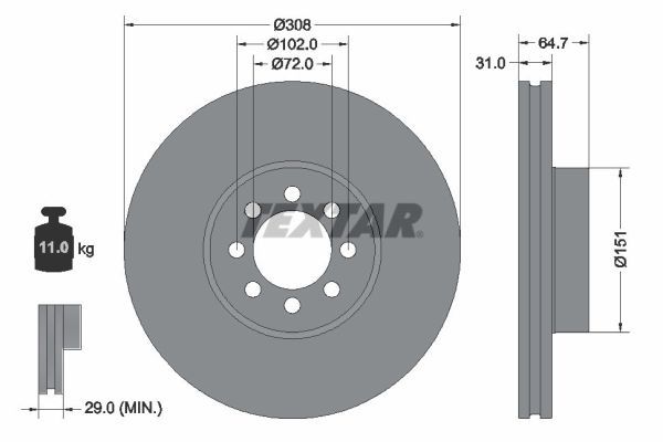 Disc frana TEXTAR 92351303
