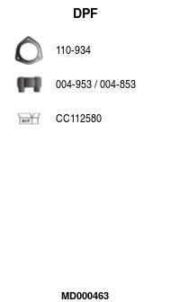 Filtr sadzy / filtr cząstek stałych, układ wydechowy FA1 MD000463
