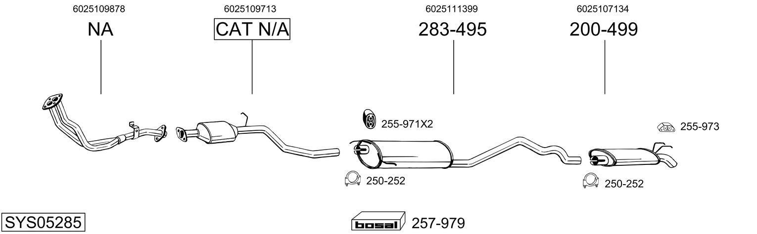 Układ wydechowy BOSAL SYS05285