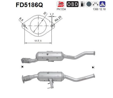 Filtr sadzy / filtr cząstek stałych, układ wydechowy AS FD5186Q