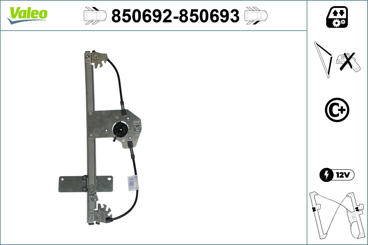 Mecanism actionare geam VALEO 850692