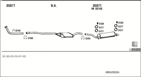 Układ wydechowy WALKER MB42002A