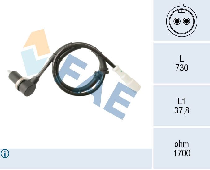 Czujnik, prędkość obrotowa koła FAE 78587