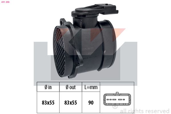 Przepływomierz masowy powietrza KW 491 298