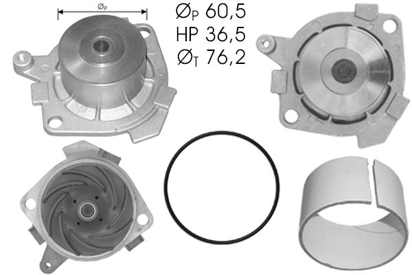 Pompe à eau, refroidissement du moteur