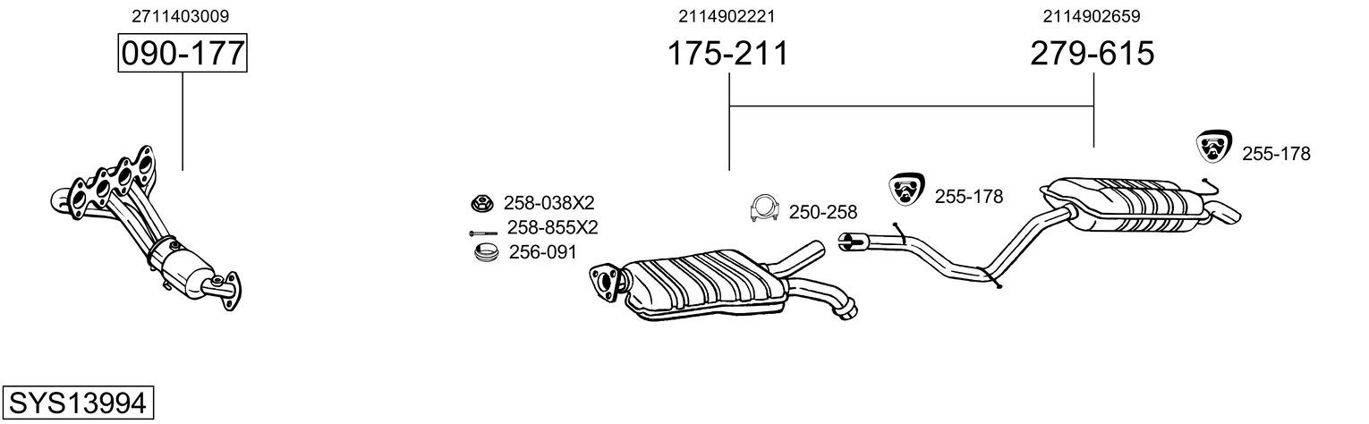 Układ wydechowy BOSAL SYS13994