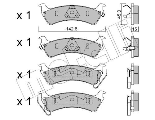 set placute frana,frana disc METELLI 22-0527-0