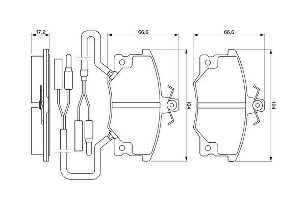 Zestaw klocków hamulcowych, hamulce tarczowe BOSCH 0 986 424 100