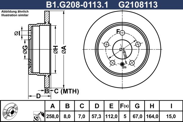 Tarcza hamulcowa GALFER B1.G208-0113.1