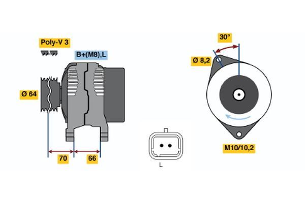 Alternator BOSCH 0 986 042 101