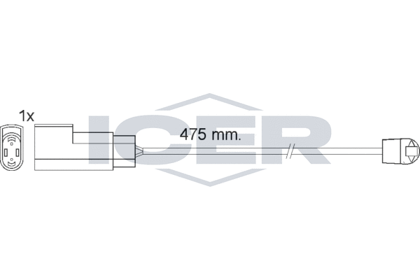 Styk ostrzegawczy, zużycie okładzin hamulcowych ICER 610576 E C