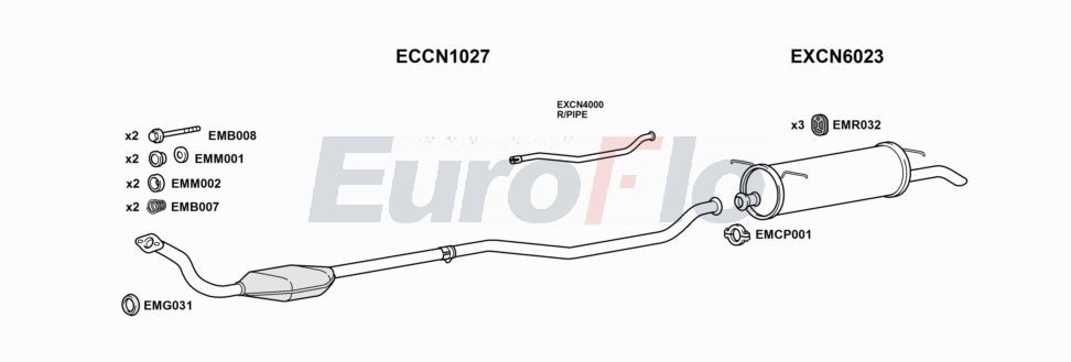 Układ wydechowy EUROFLO CNXAN19D3004B