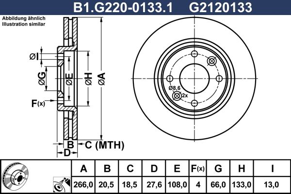Tarcza hamulcowa GALFER B1.G220-0133.1