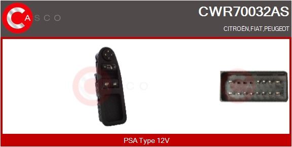 Spínač, zvedací zařízení oken CASCO CWR70032AS