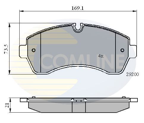 Zestaw klocków hamulcowych, hamulce tarczowe COMLINE CBP01569