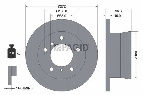 Tarcza hamulcowa PAGID 54376NC