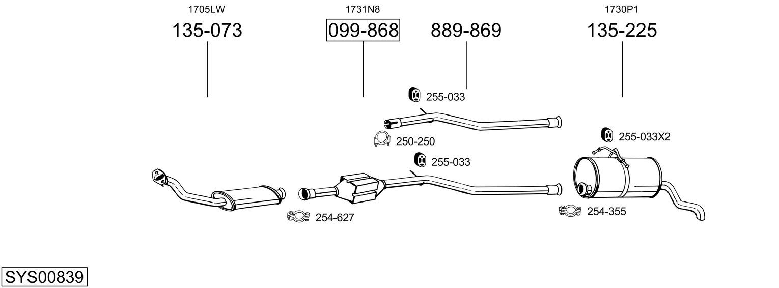 Układ wydechowy BOSAL SYS00839