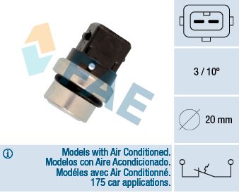 Teplotný spínač kontrolky teploty chladenia FAE 35650