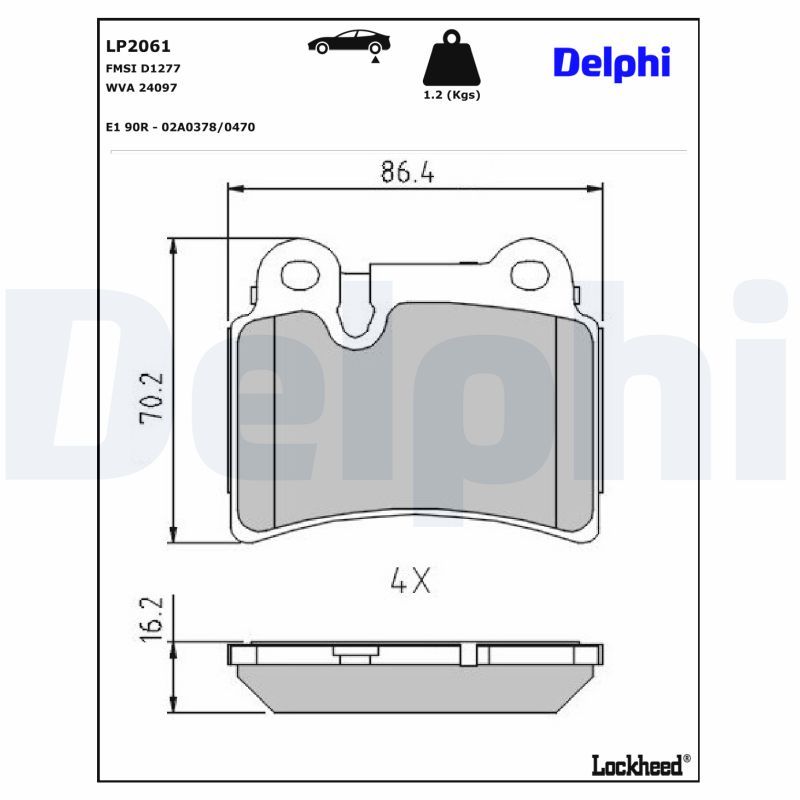 Комплект тормозных колодок, дисковый тормоз