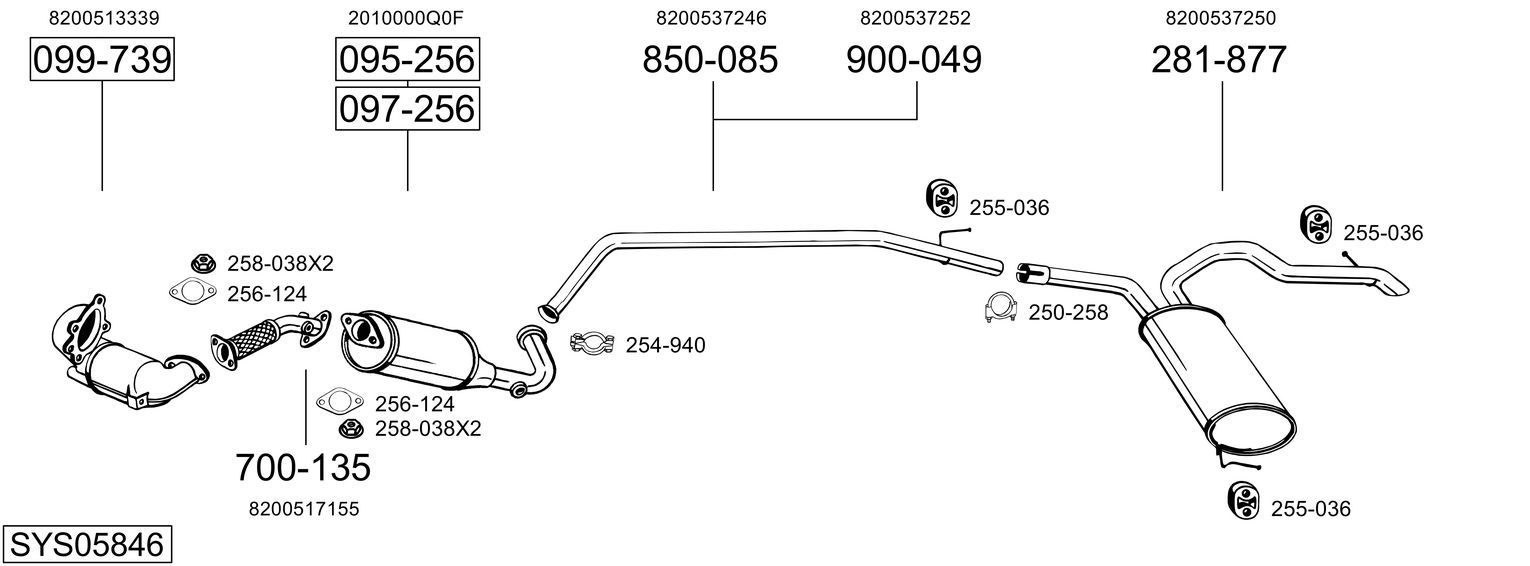 Układ wydechowy BOSAL SYS05846