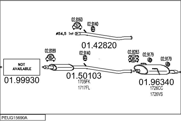 Układ wydechowy MTS PEUG15690A014399