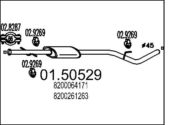 Tłumik środkowy MTS 01.50529