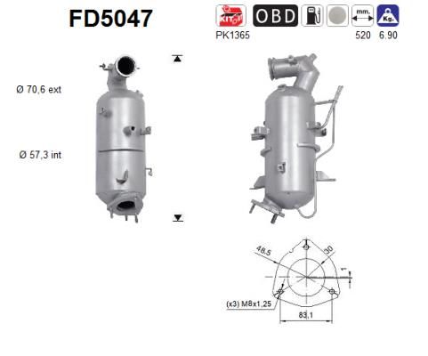 Filtr sadzy / filtr cząstek stałych, układ wydechowy AS 25184393