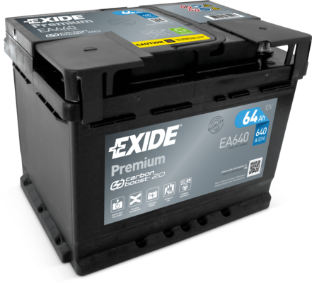 Autobaterie Exide Premium 12V, 64Ah, 640A, EA640