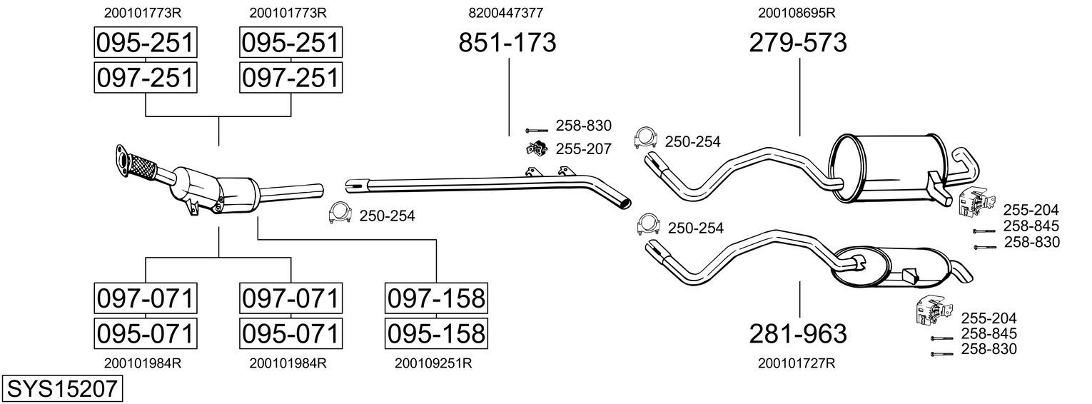 Układ wydechowy BOSAL SYS15207