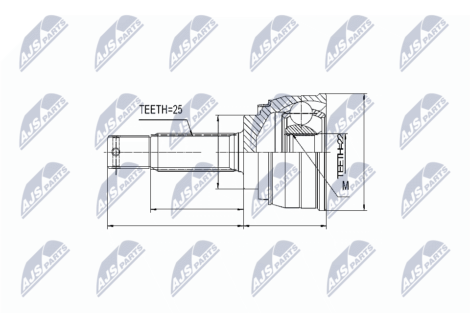 Zestaw przegubu, wał napędowy NTY NPZ-MS-001