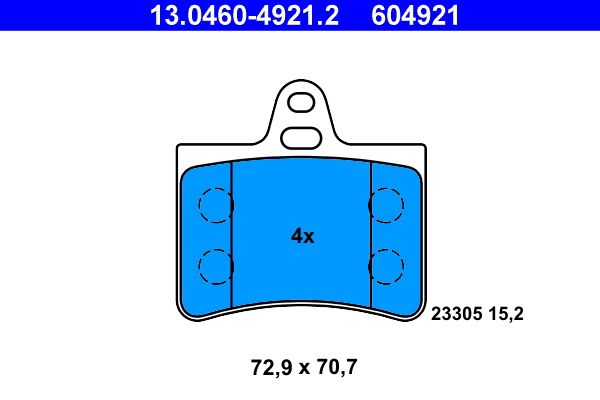 Sada brzdových platničiek kotúčovej brzdy ATE 13.0460-4921.2