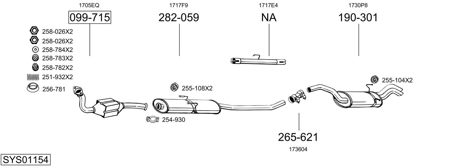 Układ wydechowy BOSAL SYS01154
