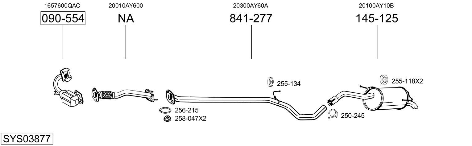 Układ wydechowy BOSAL SYS03877