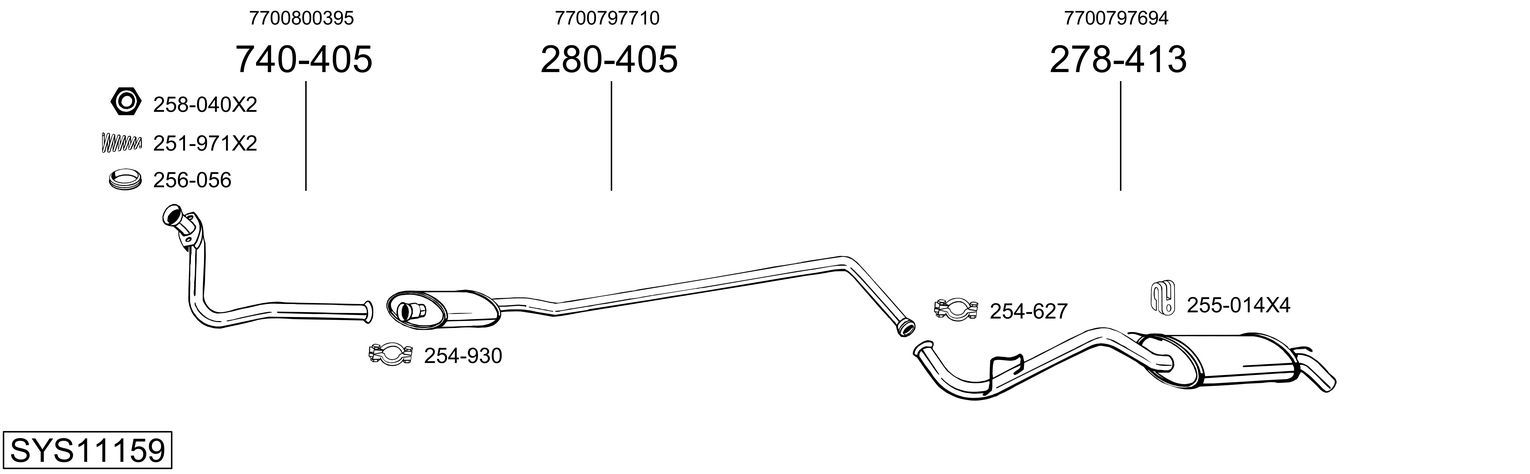 Układ wydechowy BOSAL SYS11159