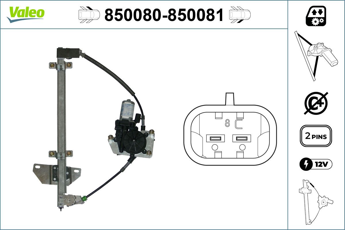 Mecanism actionare geam VALEO 850080