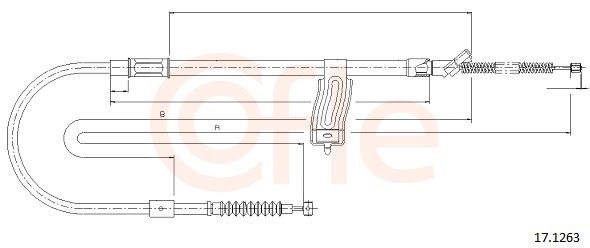 Cablu, frana de parcare COFLE 17.1263