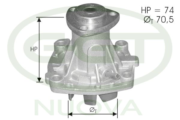 Pompă de apă, răcire motor GGT PA12297