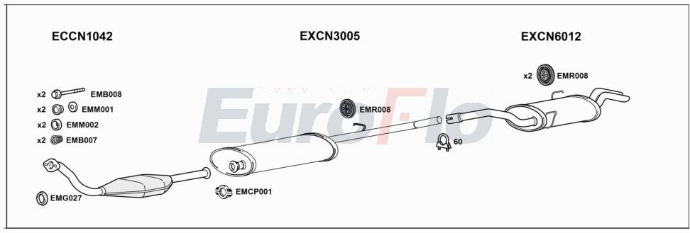 Układ wydechowy EUROFLO CNDIS20D7001B