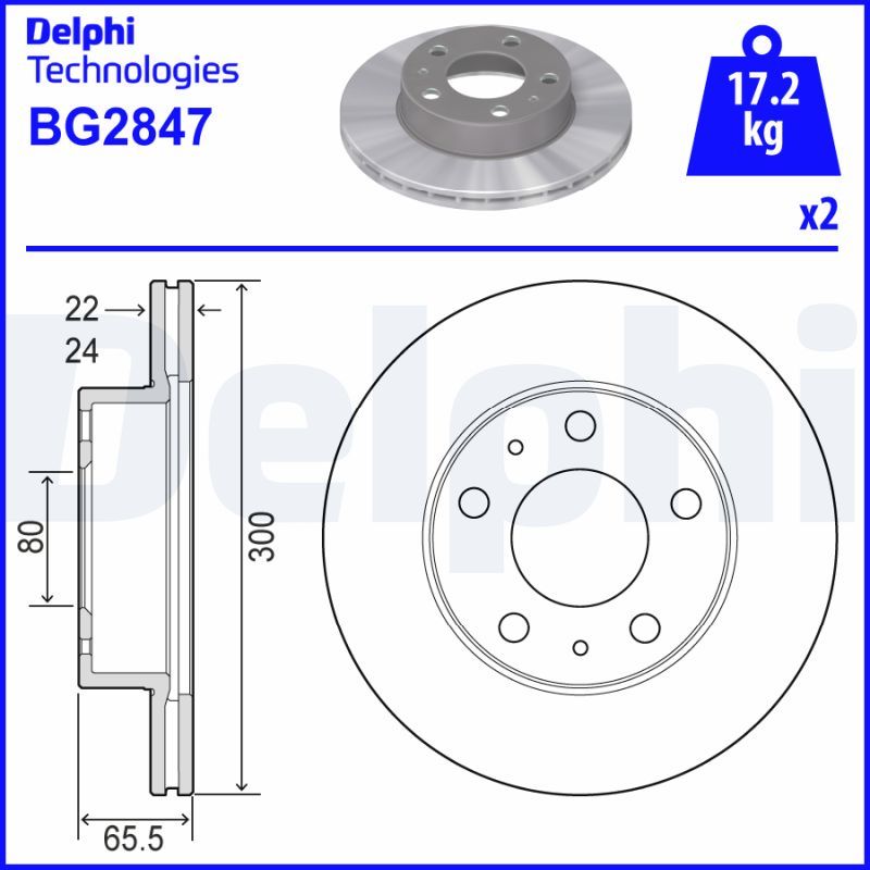Tarcza hamulcowa DELPHI BG2847