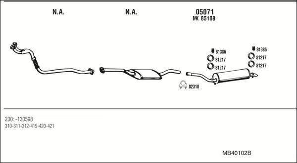 Układ wydechowy WALKER MB40102B