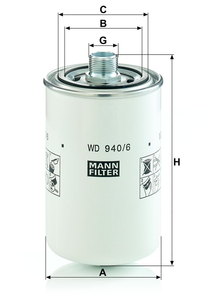 Levně Olejový filtr MANN-FILTER WD 940/6