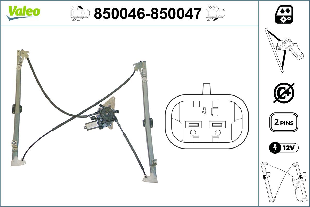 Mecanism actionare geam VALEO 850046