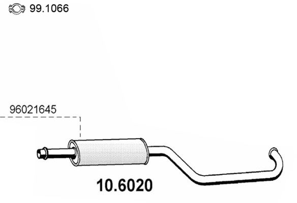 Tłumik środkowy ASSO 10.6020
